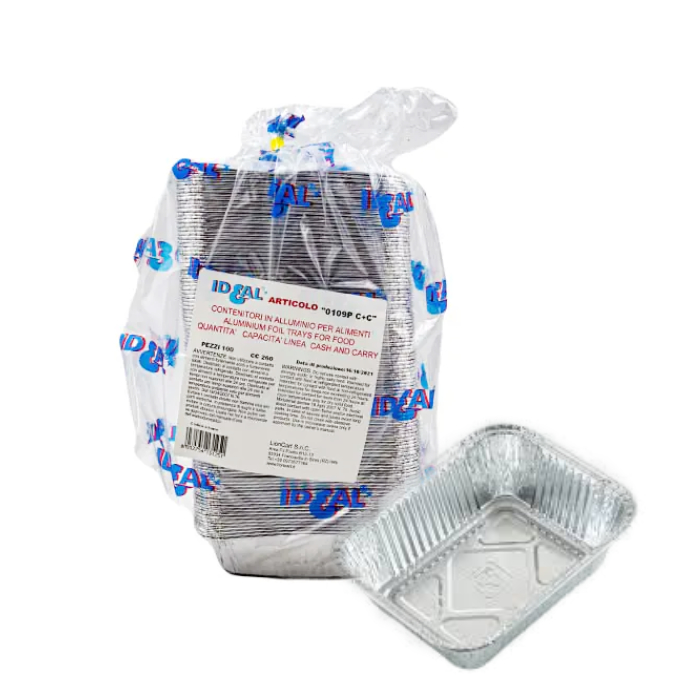 IDEAL PROFESSIONAL TEGLIE ALLUMINIO 2 PORZIONI 100 PZ BORDO G