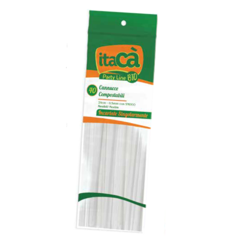IDROFIL CANNUCCE COMPOSTABILI X 40PZ 24CM ITACA'