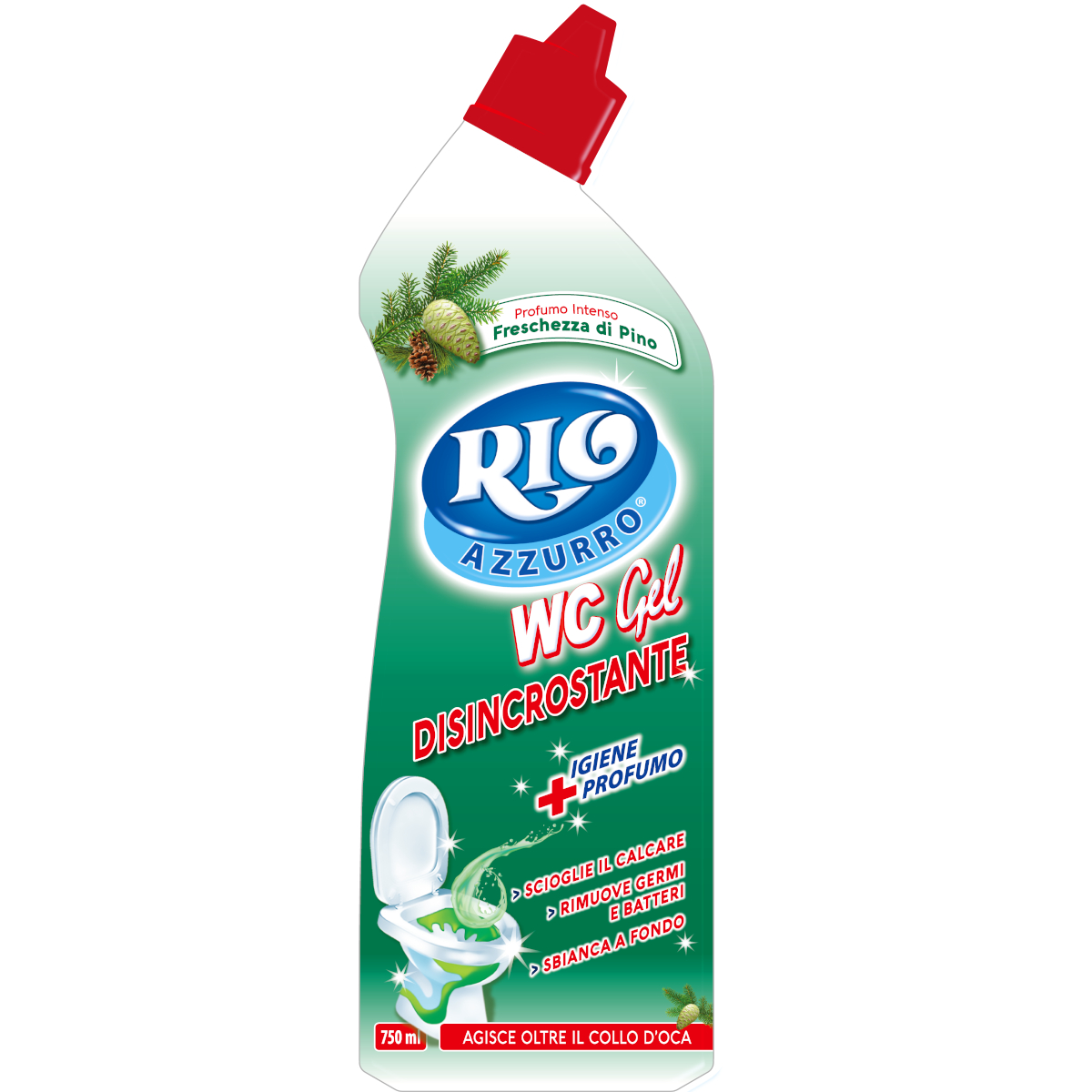 RIO AZZURRO WC GEL 750 ML DISINCROSTANTE COLLO D'OCA PINO