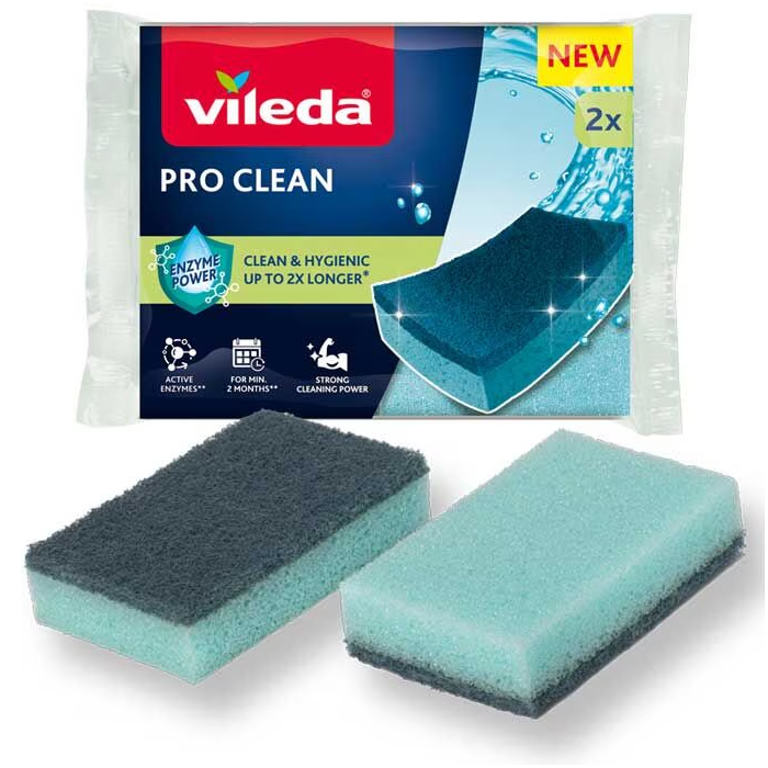 VILEDA SPUGNA PIATTI PRO CLEAN CLASSICA X2