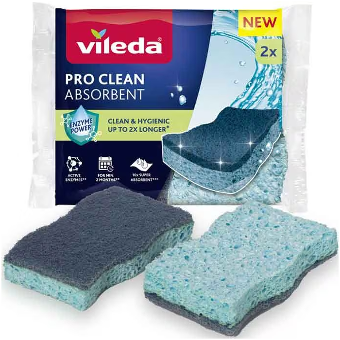 VILEDA SPUGNA PIATTI PRO CLEAN VISCOSA X2