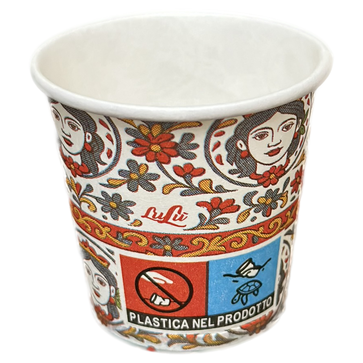 LULU' BICCHIERI CAFFÈ CARTONCINO 75 ML 50 PZ DECORAZIONE SICILIA 1