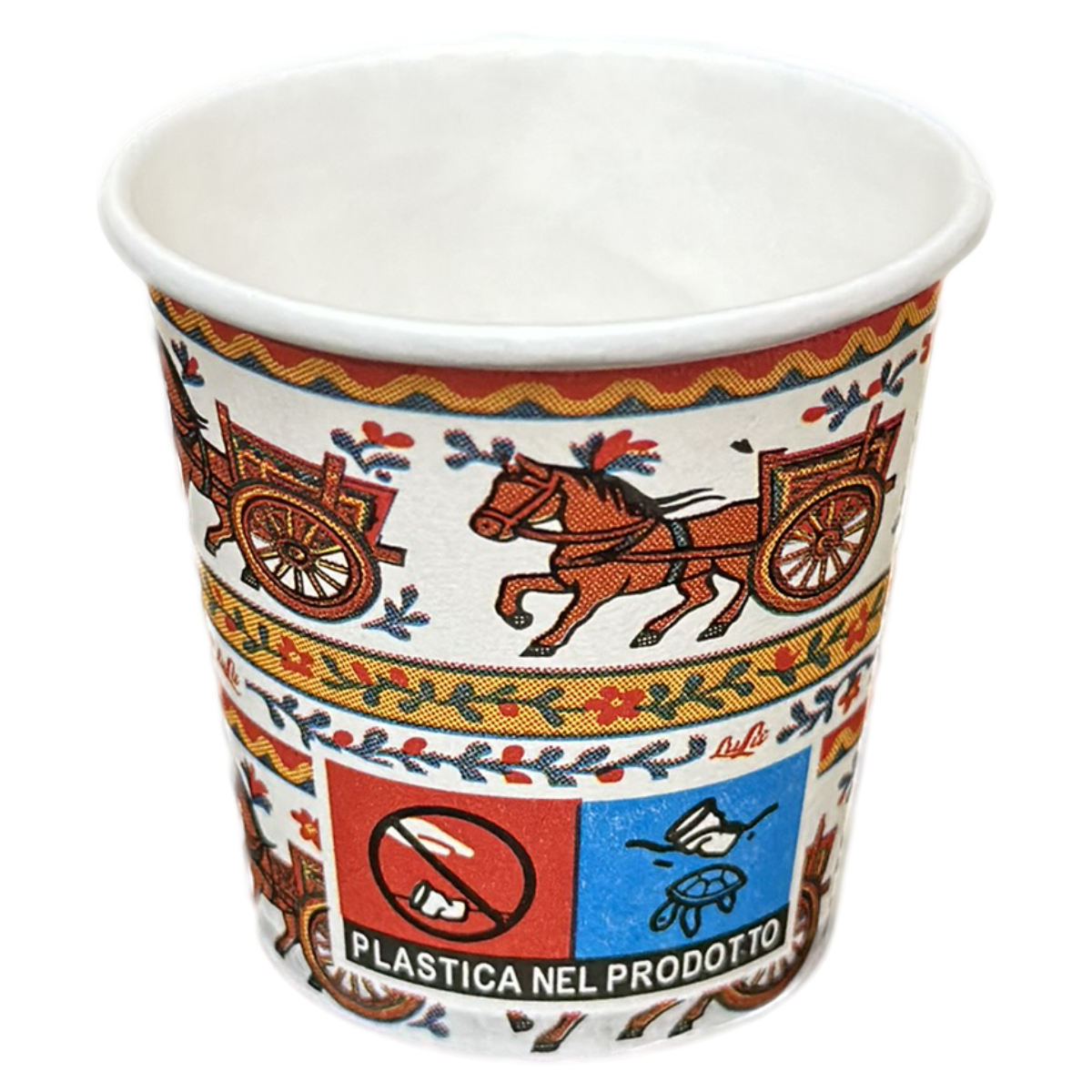 LULU' BICCHIERI CAFFÈ CARTONCINO 75 ML 50 PZ DECORAZIONE SICILIA 2