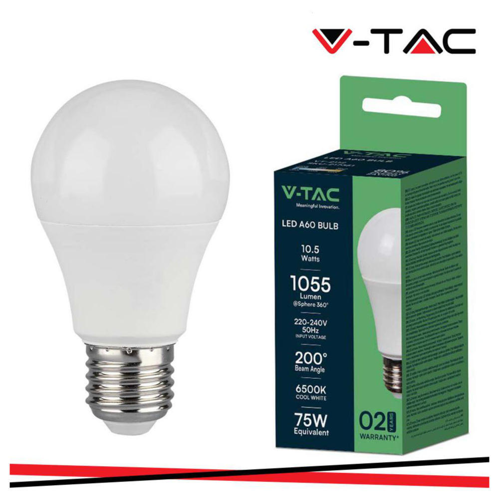 LAMPADA LED E27 10.5W 6500K TONDA A60 LUCE FREDDA