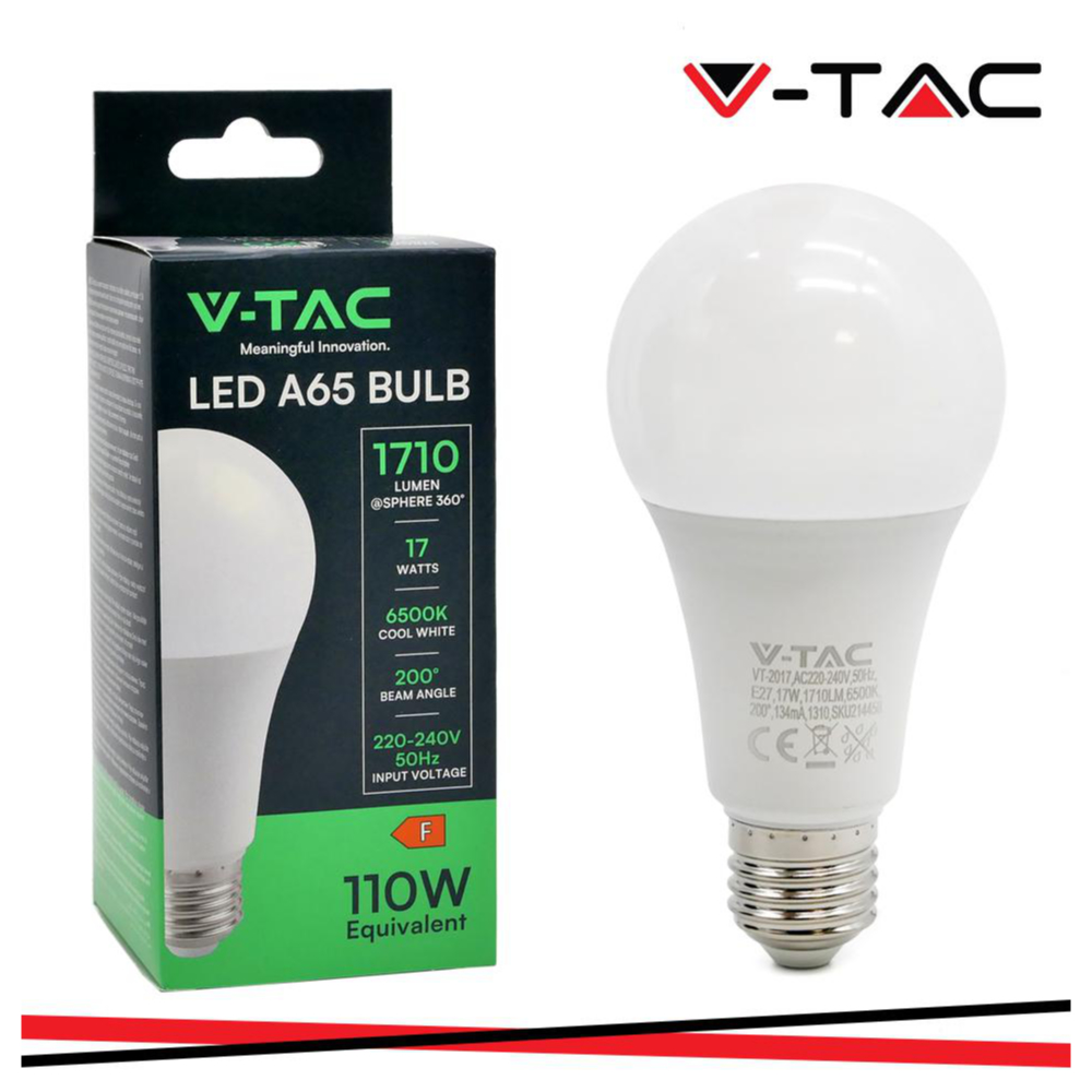 LAMPADA LED E27 17W 6500K TONDA A65 LUCE FREDDA